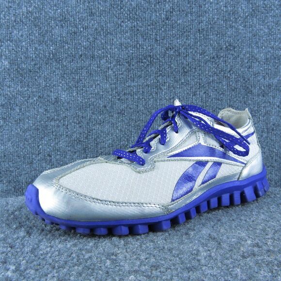 Reebok Realflex‎ Men Sneaker Shoes Size 6.5 Medium Silver Synthetic Lace Up - Picture 1 of 10